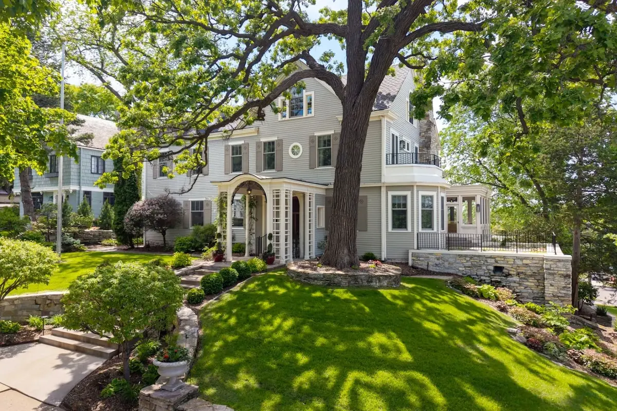 Landscaped beds with stone edging at a Twin Cities home